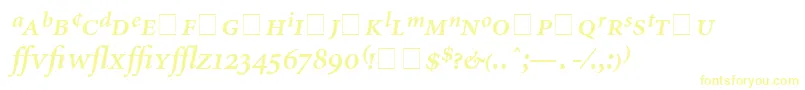 AtlantixProSsiSemiBoldItalic-Schriftart – Gelbe Schriften auf weißem Hintergrund