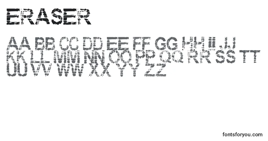 Eraser Font – alphabet, numbers, special characters