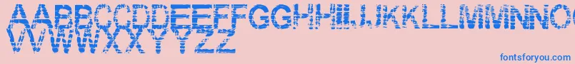 Eraser Font – Blue Fonts on Pink Background