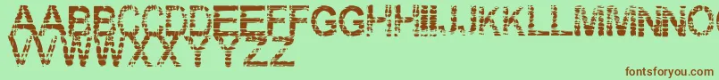 Eraser Font – Brown Fonts on Green Background