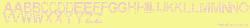 Eraser-Schriftart – Rosa Schriften auf gelbem Hintergrund