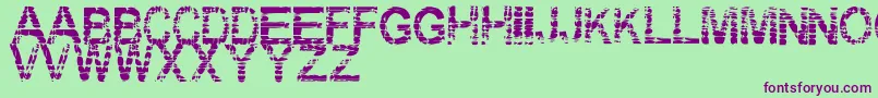 Eraser-Schriftart – Violette Schriften auf grünem Hintergrund