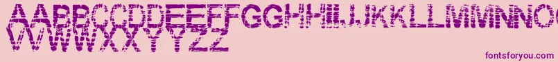 Eraser-Schriftart – Violette Schriften auf rosa Hintergrund