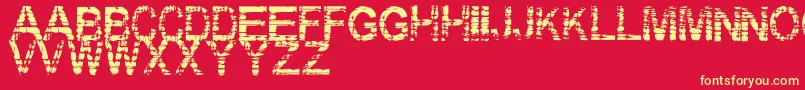 Eraser-Schriftart – Gelbe Schriften auf rotem Hintergrund