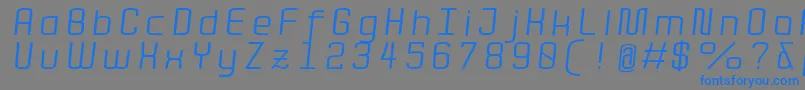 フォントQuotaRegularitalicext. – 灰色の背景に青い文字