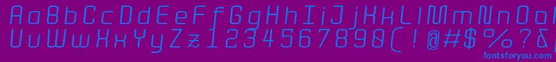 En savoir plus sur la police QuotaRegularitalicext. Police QuotaRegularitalicext. – polices bleues sur fond violet