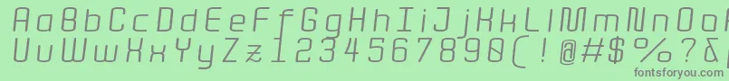 QuotaRegularitalicext.-Schriftart – Graue Schriften auf grünem Hintergrund