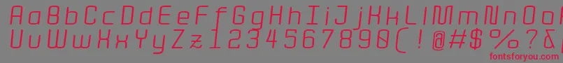 QuotaRegularitalicext. Font – Red Fonts on Gray Background