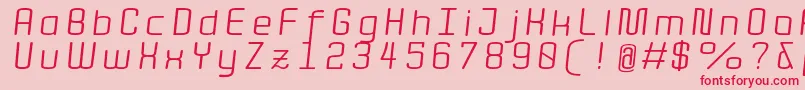 QuotaRegularitalicext. Font – Red Fonts on Pink Background