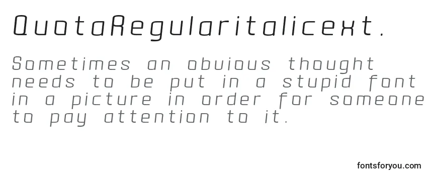 Schriftart QuotaRegularitalicext.