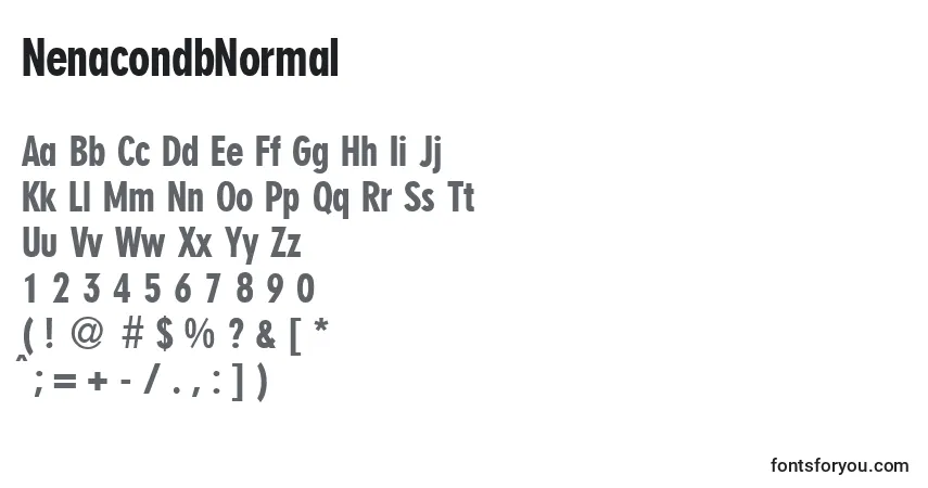 Czcionka NenacondbNormal – alfabet, cyfry, specjalne znaki