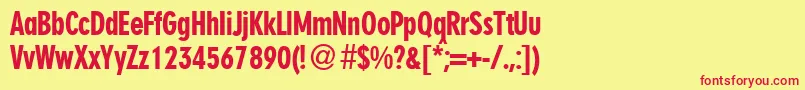 NenacondbNormal Font – Red Fonts on Yellow Background