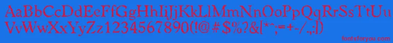 WorcesterrandomRegular Font – Red Fonts on Blue Background