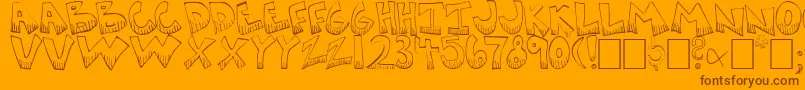 Weitere Informationen zur Krazyk1-Schriftart Krazyk1-Schriftart – Braune Schriften auf orangefarbenem Hintergrund