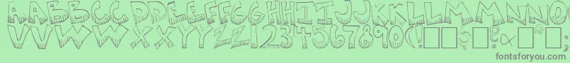 Krazyk1 Font – Gray Fonts on Green Background