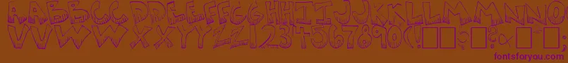 Krazyk1-Schriftart – Violette Schriften auf braunem Hintergrund