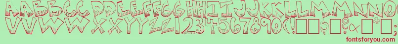 Krazyk1 Font – Red Fonts on Green Background