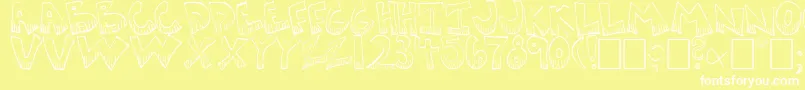 Krazyk1 Font – White Fonts on Yellow Background