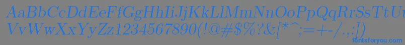 Lmromanslant12Regular Font – Blue Fonts on Gray Background
