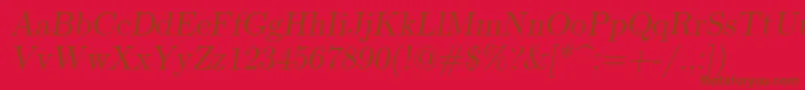 Lmromanslant12Regular Font – Brown Fonts on Red Background