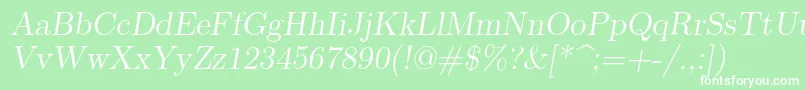 Lmromanslant12Regular Font – White Fonts on Green Background