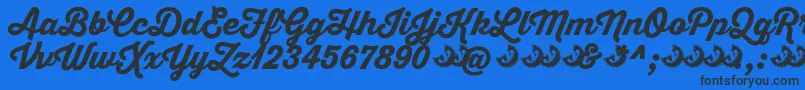 Thirstyscriptextrabolddemo Font – Black Fonts on Blue Background