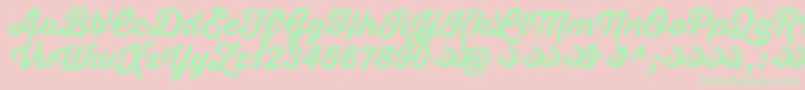 Thirstyscriptextrabolddemo-Schriftart – Grüne Schriften auf rosa Hintergrund