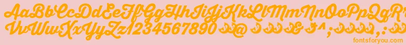 Thirstyscriptextrabolddemo Font – Orange Fonts on Pink Background