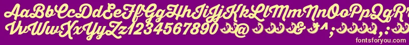 Thirstyscriptextrabolddemo Font – Yellow Fonts on Purple Background