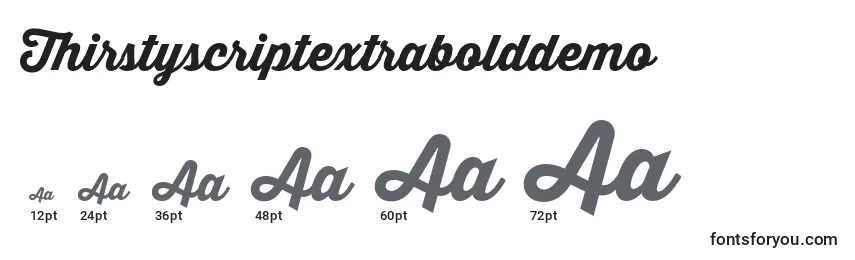 Thirstyscriptextrabolddemo Font Sizes