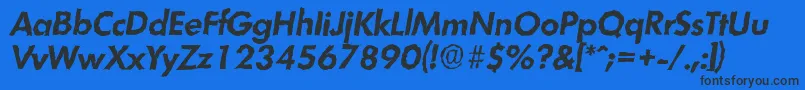 LimerickrandomBolditalic-Schriftart – Schwarze Schriften auf blauem Hintergrund
