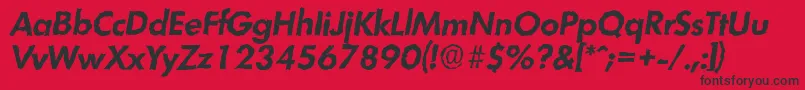Czcionka LimerickrandomBolditalic – czarne czcionki na czerwonym tle
