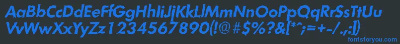 フォントLimerickrandomBolditalic – 黒い背景に青い文字