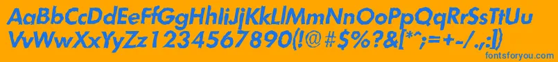 LimerickrandomBolditalic Font – Blue Fonts on Orange Background