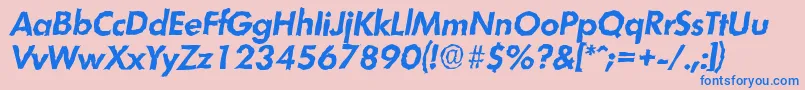 LimerickrandomBolditalic Font – Blue Fonts on Pink Background
