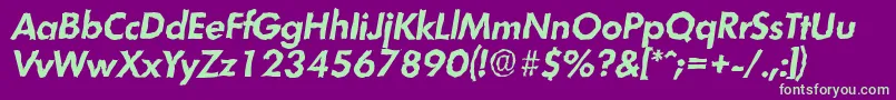 LimerickrandomBolditalic Font – Green Fonts on Purple Background