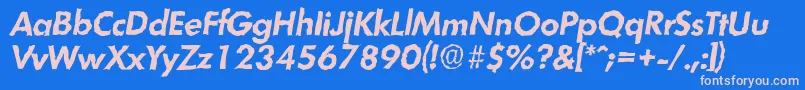 フォントLimerickrandomBolditalic – ピンクの文字、青い背景