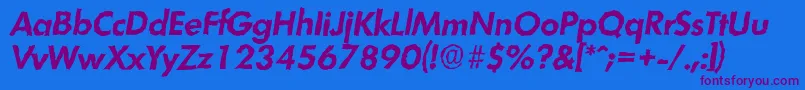 Fonte LimerickrandomBolditalic – fontes roxas em um fundo azul