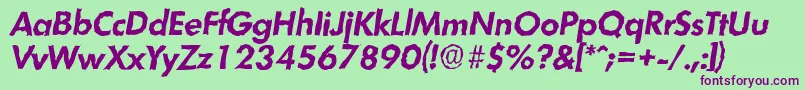 LimerickrandomBolditalic-Schriftart – Violette Schriften auf grünem Hintergrund