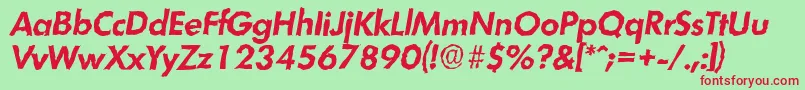 LimerickrandomBolditalic Font – Red Fonts on Green Background