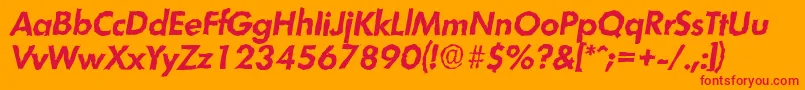 Czcionka LimerickrandomBolditalic – czerwone czcionki na pomarańczowym tle