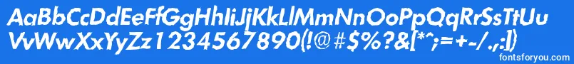 LimerickrandomBolditalic Font – White Fonts on Blue Background