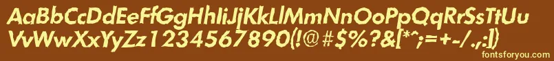Шрифт LimerickrandomBolditalic – жёлтые шрифты на коричневом фоне