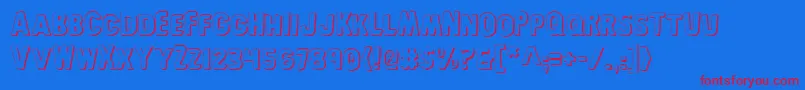 Bronics Font – Red Fonts on Blue Background