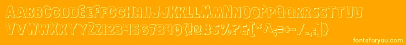 Bronics Font – Yellow Fonts on Orange Background