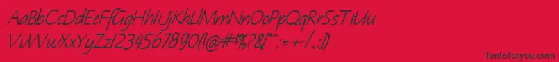 NotehandBoldItalic Font – Black Fonts on Red Background