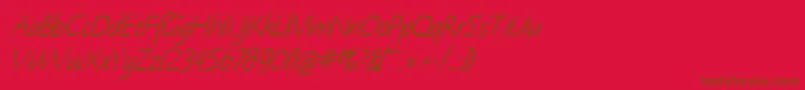 Police NotehandBoldItalic – polices brunes sur fond rouge