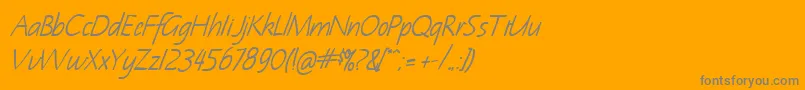 NotehandBoldItalic-Schriftart – Graue Schriften auf orangefarbenem Hintergrund