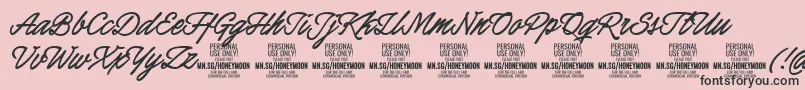 More about HoneymoonboldPersonal Font HoneymoonboldPersonal Font – Black Fonts on Pink Background