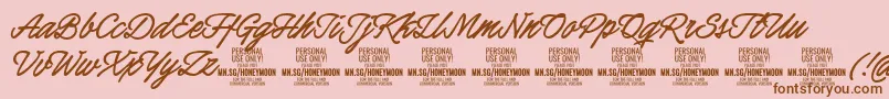 HoneymoonboldPersonal Font – Brown Fonts on Pink Background